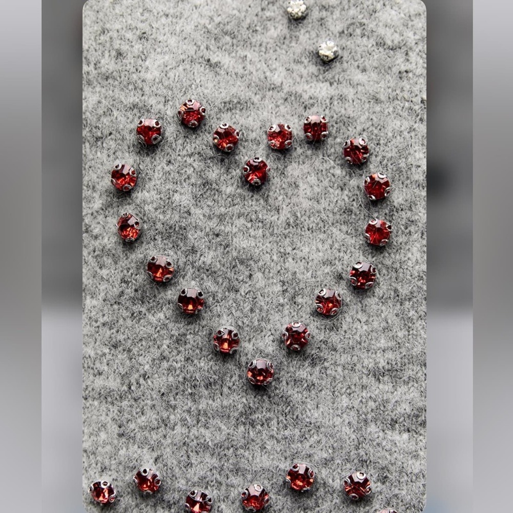 Zara Grey HEART BEADED KNIT CARDIGAN Size Large - Picture 6 of 9